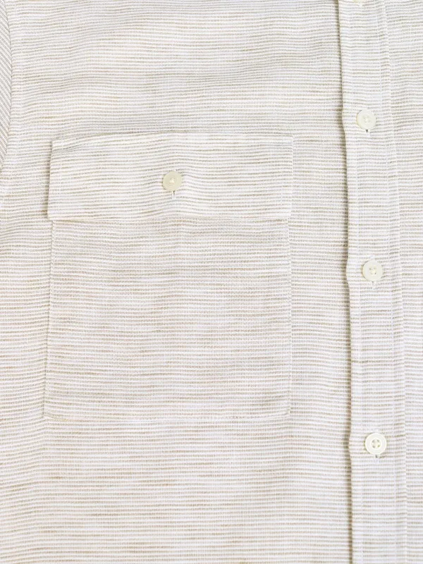Locomotive Premium Men Beige Striped Oversized Fit Casual Shirt