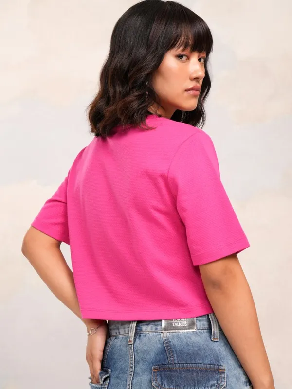 Tokyo Talkies Women Pink Solid Regular Top