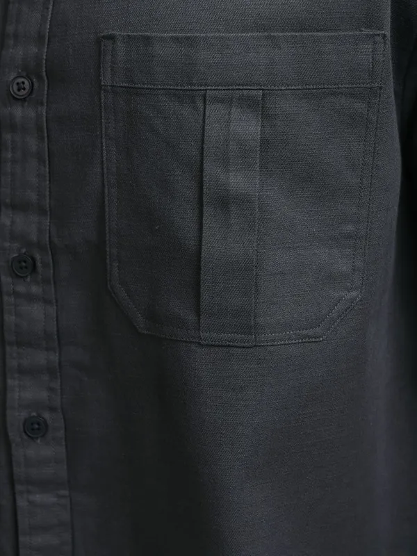 Highlander Men Grey Solid Relaxed Fit Casual Shirt