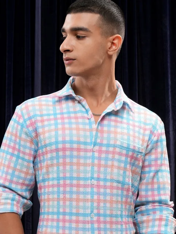 Highlander Men Multi Checked Regular Fit Casual Shirt