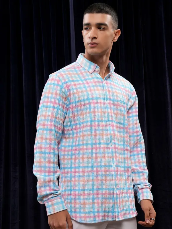Highlander Men Multi Checked Regular Fit Casual Shirt
