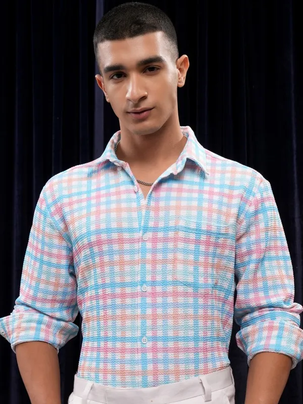 Highlander Men Multi Checked Regular Fit Casual Shirt