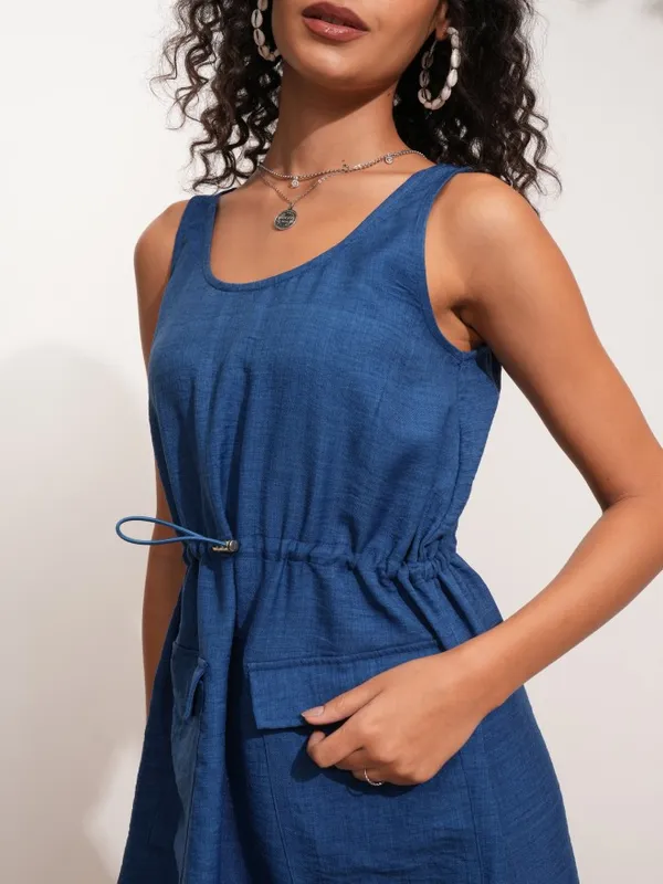 Solid Fit and Flare Dress