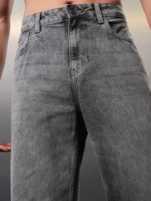 Highlander Men Grey Wide Leg Jeans