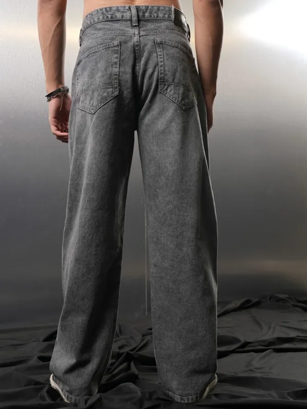 Highlander Men Grey Wide Leg Jeans