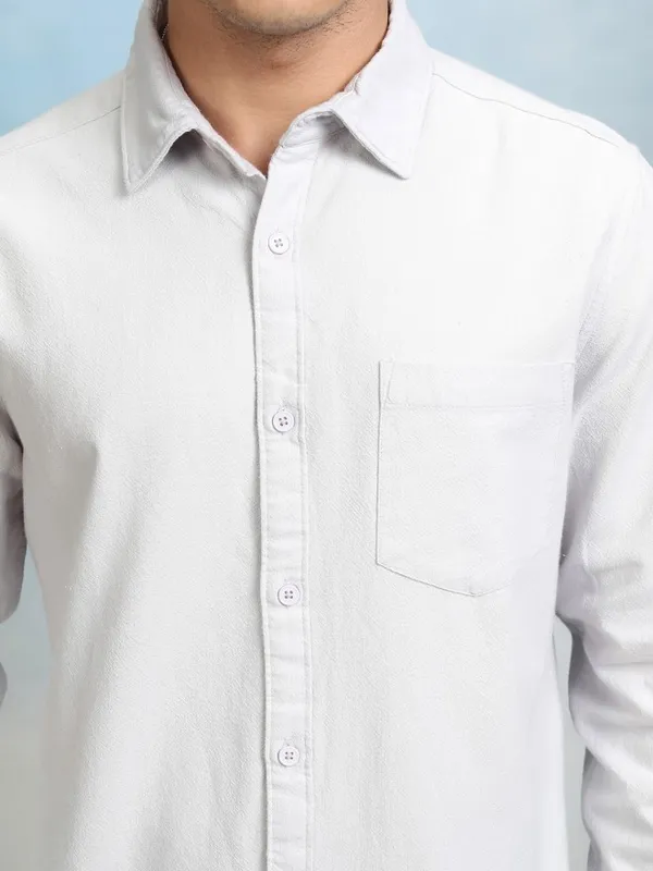 Highlader Men Grey Printed Regular Fit Casual Shirt