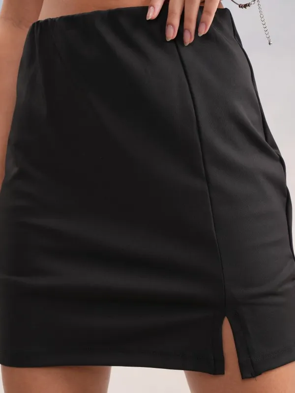 Tokyo Talkies Women Black Mini Skirt