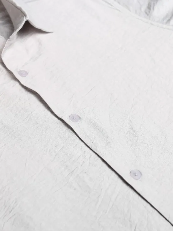 Highlander Men Grey Solid Slim Fit Casual Shirt