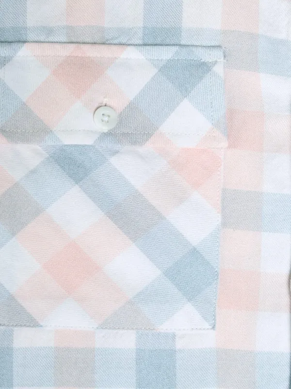 Locomotive Men Coral Checked Relaxed Fit Casual Shirt