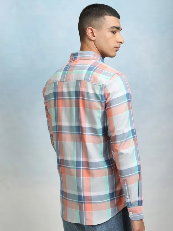 Highlader Men Grey Checked Regular Fit Casual Shirt