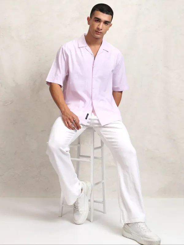 Highlander Men Pink Checked Relaxed Fit Casual Shirt