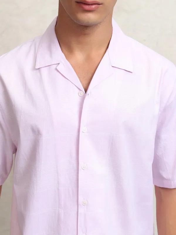 Highlander Men Pink Checked Relaxed Fit Casual Shirt