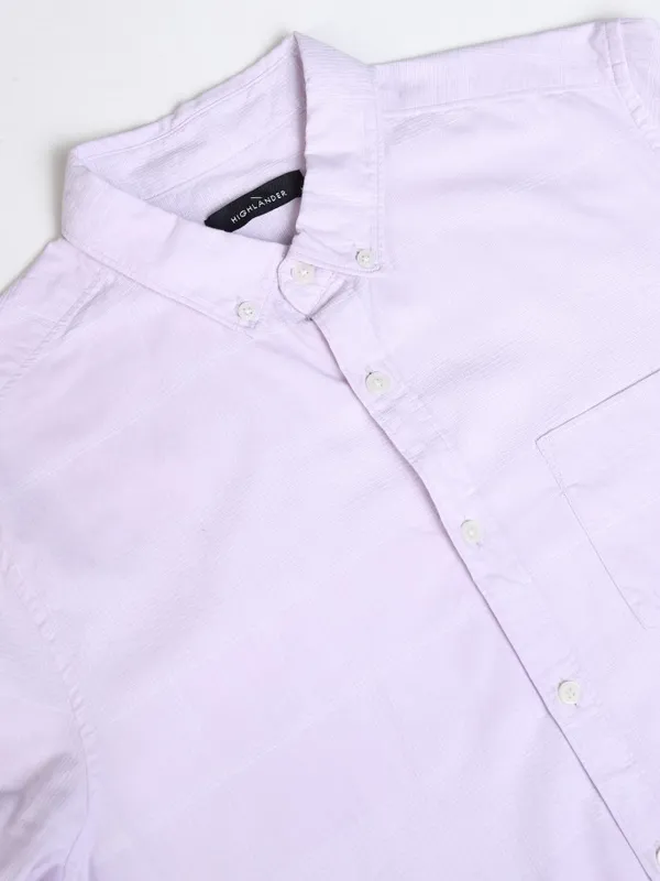 Highlander Men Pink Striped Regular Fit Casual Shirt