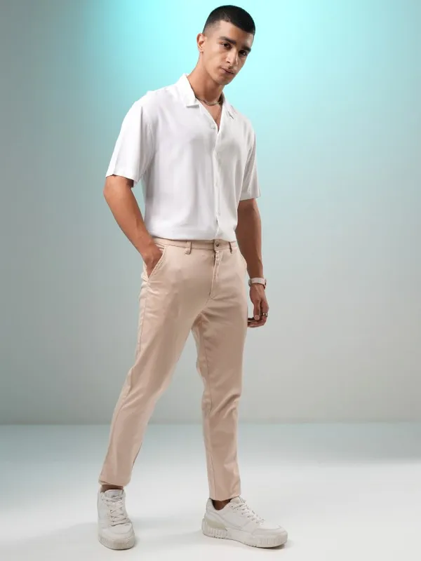 Ketch Men White Solid Relaxed Fit Casual Shirt
