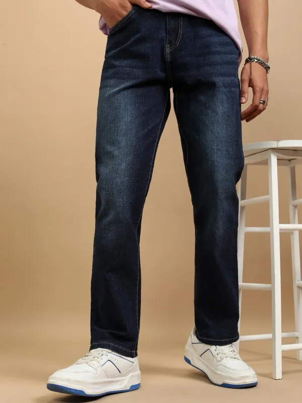 Highlander Men Blue Straight Fit Stretchable Jeans