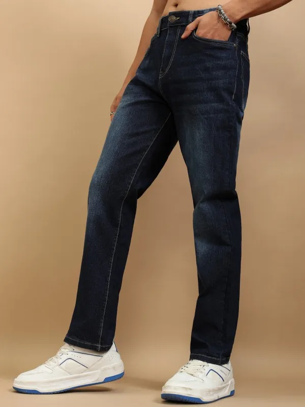 Highlander Men Blue Straight Fit Stretchable Jeans
