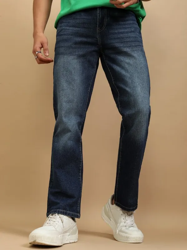 Highlander Men Blue Straight Fit Stretchable Jeans