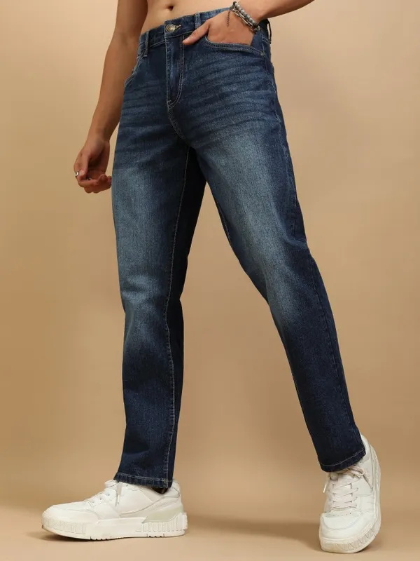 Highlander Men Blue Straight Fit Stretchable Jeans