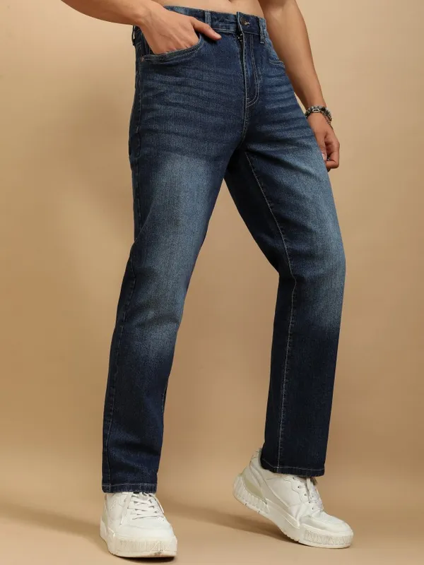 Highlander Men Blue Straight Fit Stretchable Jeans