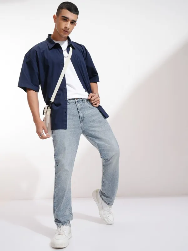 Highlander Men Blue Straight Fit Stretchable Jeans