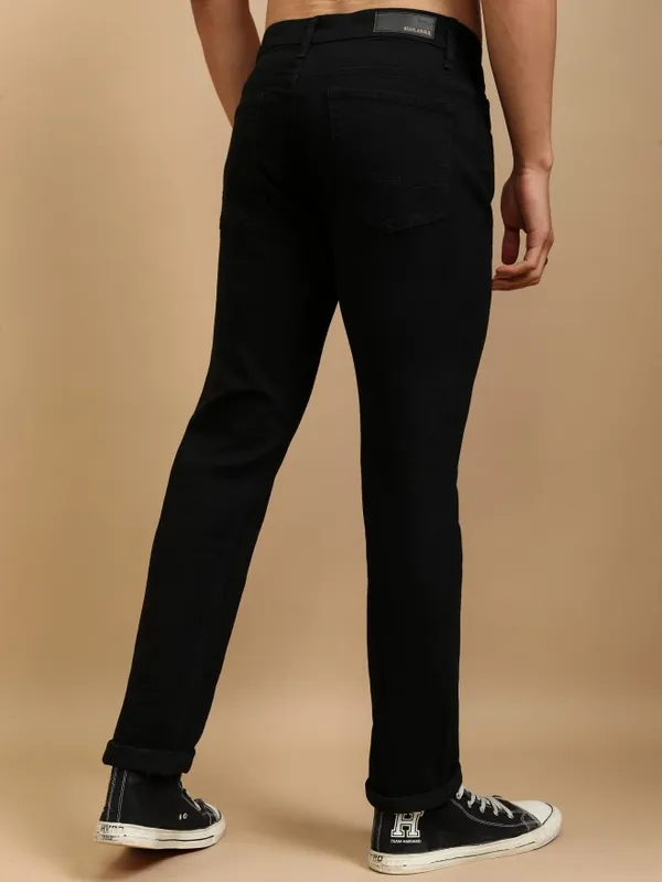 Highlander Men Black Slim Fit Stretchable Jeans