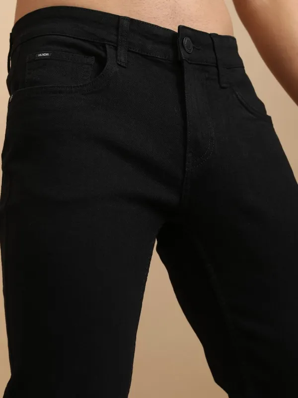Highlander Men Black Slim Fit Stretchable Jeans