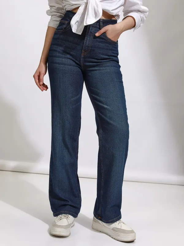 Tokyo Talkies Women Blue Straight Fit Stretchable Jeans