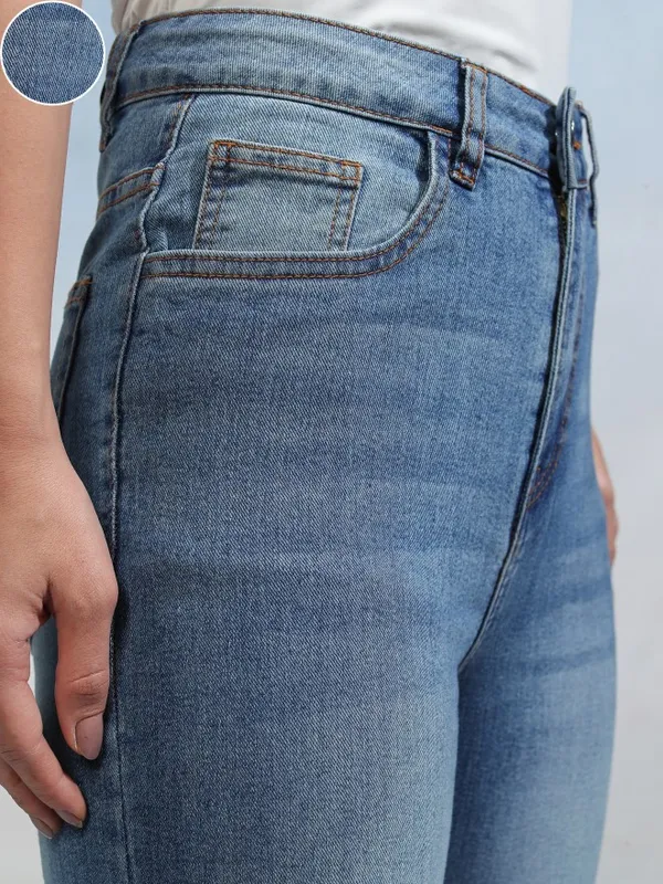 Tokyo Talkies Women Blue Straight Fit Stretchable Jeans