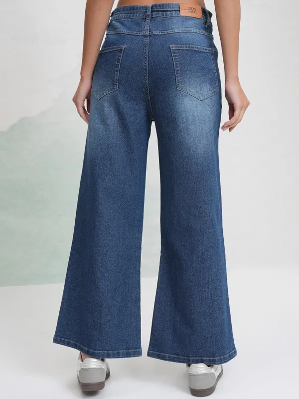 Tokyo Talkies Women Blue Wide Leg Stretchable Jeans
