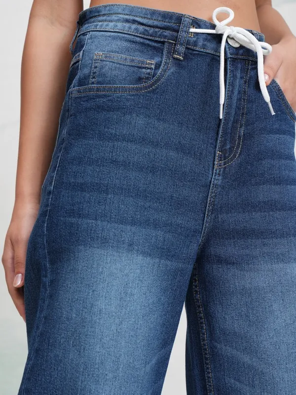 Tokyo Talkies Women Blue Wide Leg Stretchable Jeans