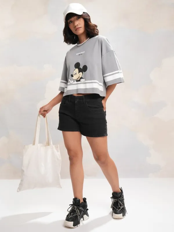 Mickey Mouse Printed Boxy Fit T-Shirt