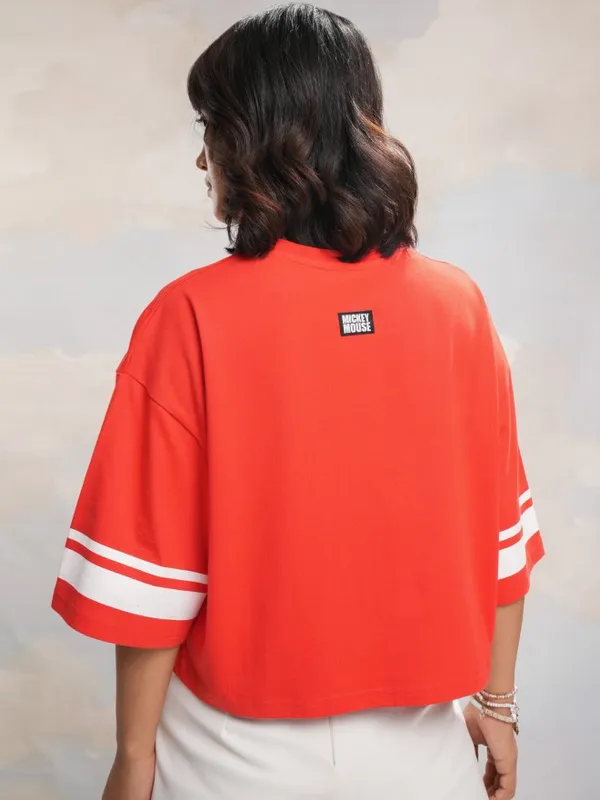 Mickey Mouse Printed Boxy Fit T-Shirt
