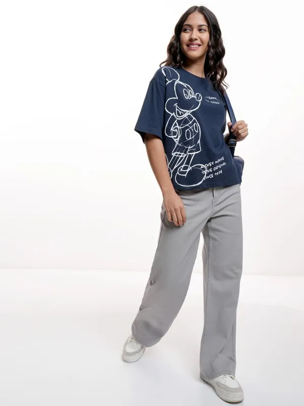Mickey Mouse Printed Boxy Fit T-Shirt