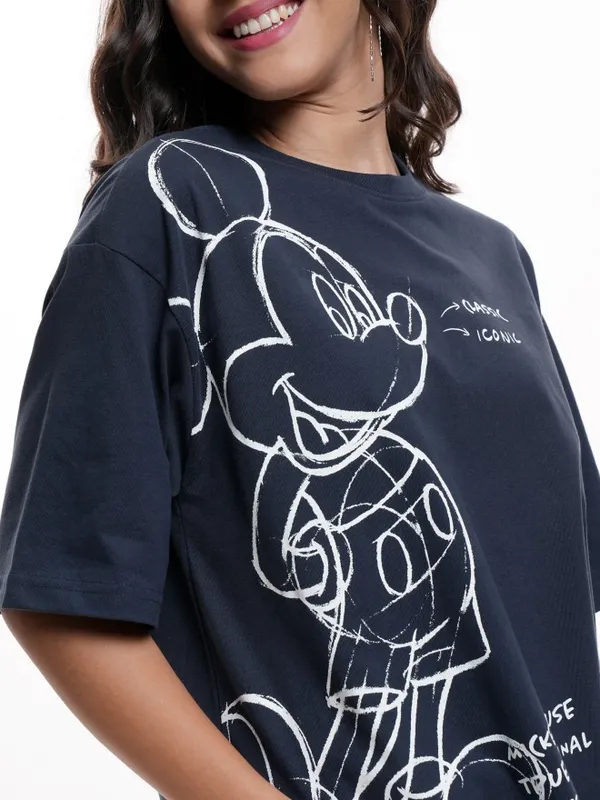 Mickey Mouse Printed Boxy Fit T-Shirt
