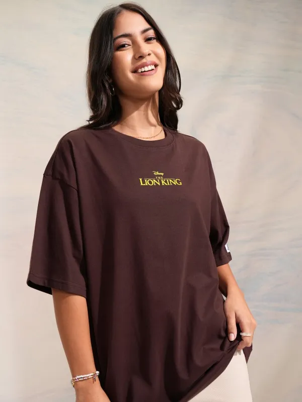 Lion King Women's Printed Oversized Fit T-Shirt