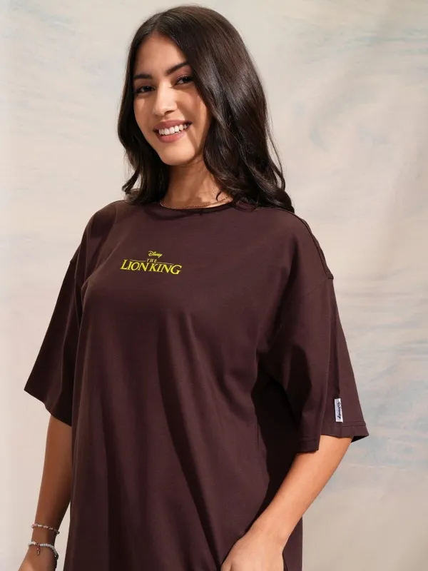 Lion King Women's Printed Oversized Fit T-Shirt