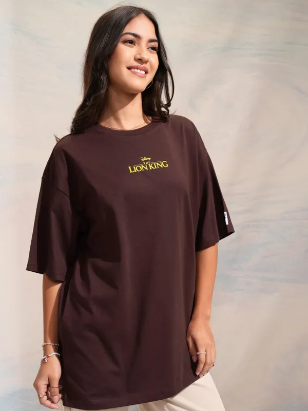 Lion King Women's Printed Oversized Fit T-Shirt