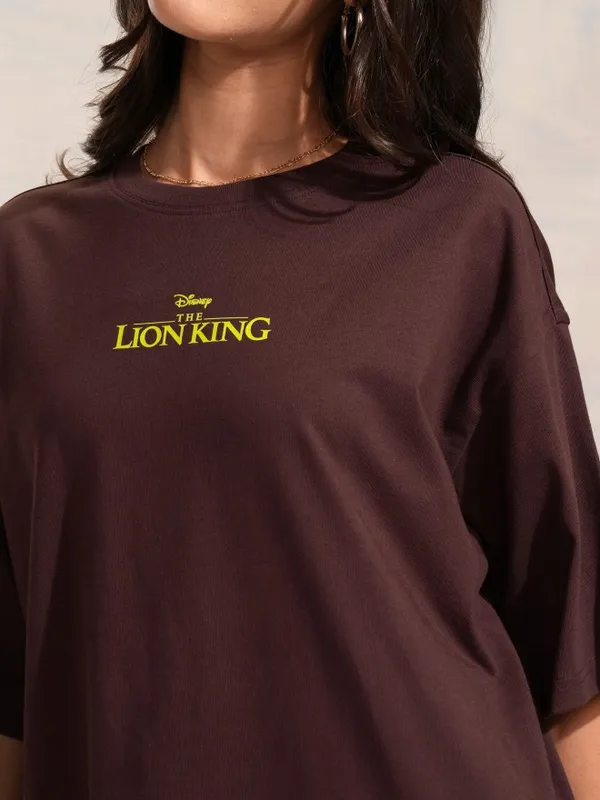 Lion King Women's Printed Oversized Fit T-Shirt