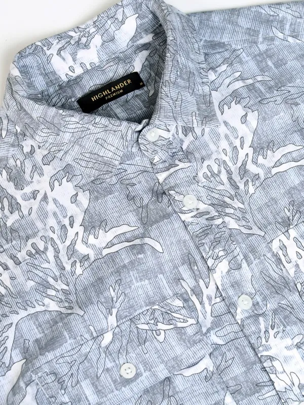 Highlander Men Blue Printed Relaxed Fit Casual Shirt