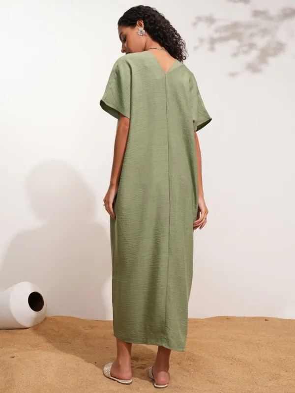 Solid Kaftan Dress