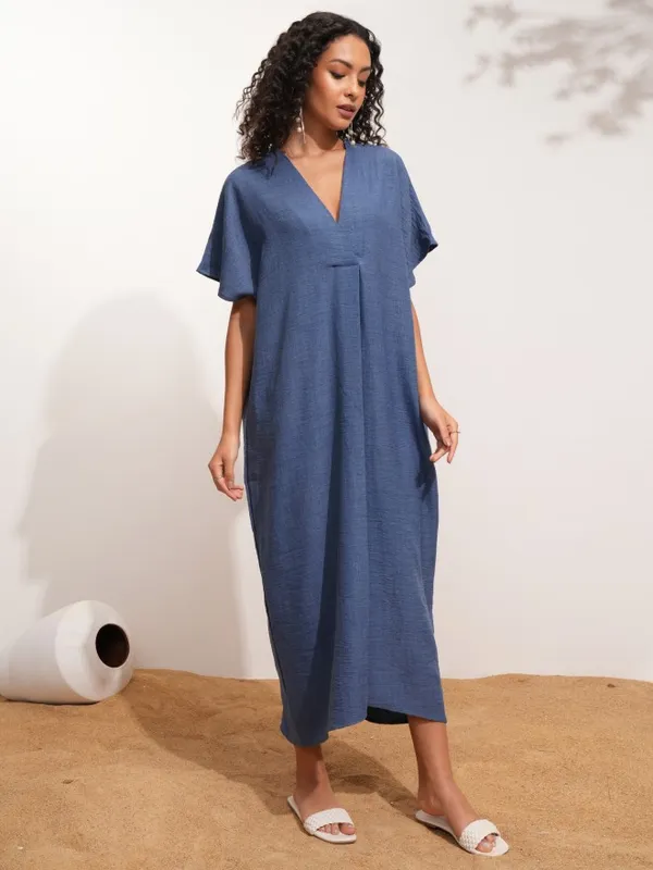 Solid Kaftan Dress