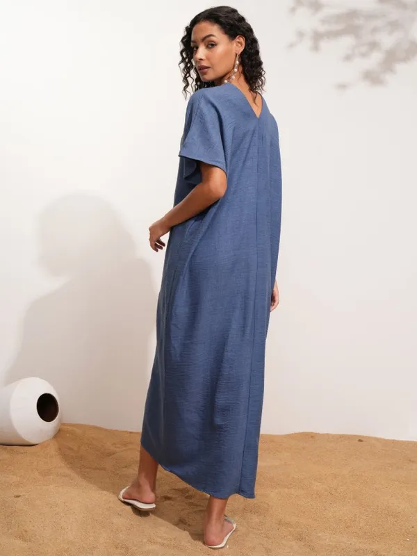 Solid Kaftan Dress