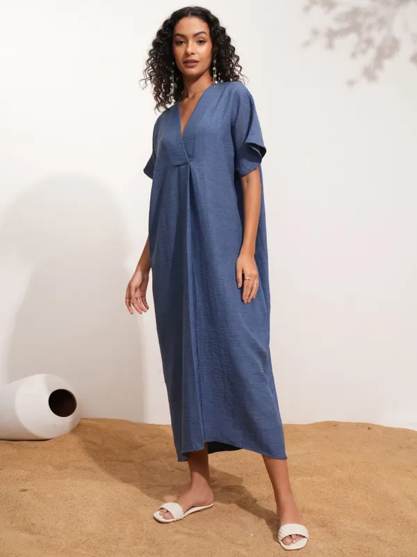 Solid Kaftan Dress