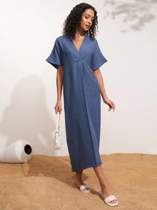 Solid Kaftan Dress