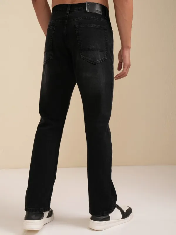 Highlander Men Black Bootcut Stretchable Jeans