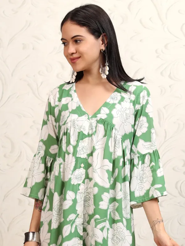 Printed A-Line Dress