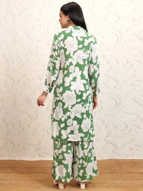 Vishudh Women Green Shirt With Trouser