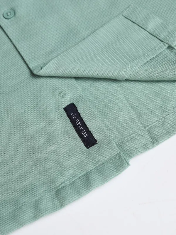 Highlander Men Blue Solid Relaxed Fit Casual Shirt