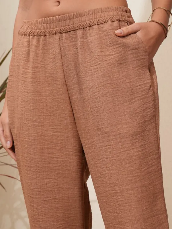 Vishudh Women Pink Top With Trousers Co-Ords