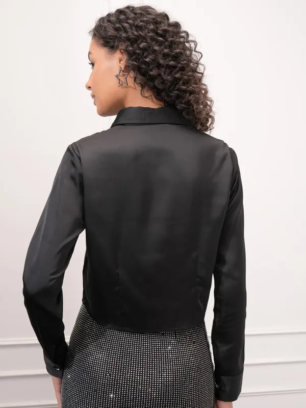Solid Shirt Style Top